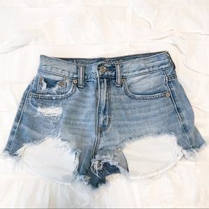 AEO Vintage Distress Hi-Rise Festival Denim Shorts